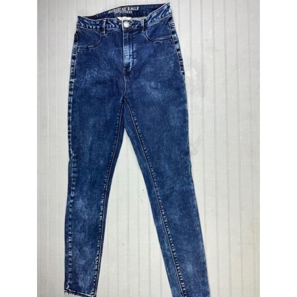 American Eagle Size 8 Womens Jean Sky High Jegging High Rise Marble Pattern